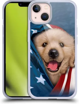 Head Case Designs Officially Licensed Vincent HIE Patriotic Golden Retriever Canidae Gel Case [Military Grade Protection] Compatible with Apple iPhone 13 and Compatible with MagSafe