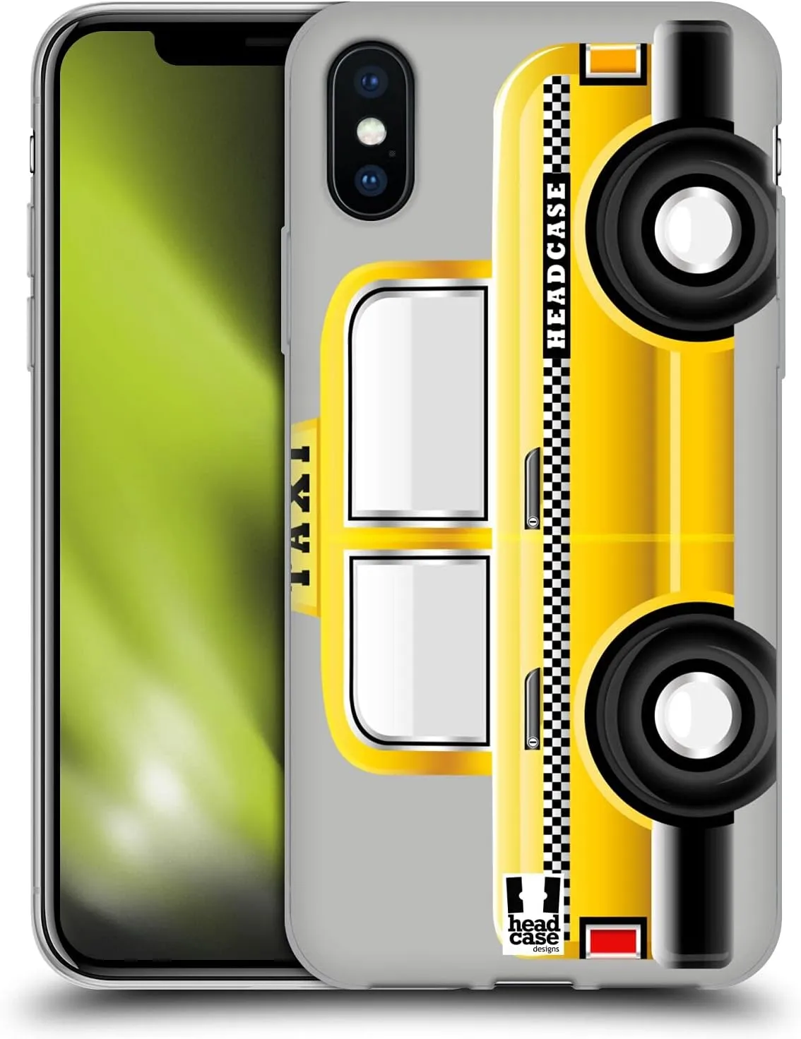 Head Case Designs Taxicab Yellow Cab Soft Gel Case [Military Grade Protection] Compatible with Apple iPhone X/iPhone Xs