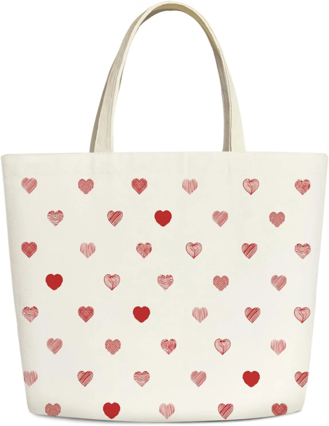Heart Tote Bag Canvas Tote Bag For Women, Gifts for Birthday, Aesthetic Tote Bag Reusable Tote Bags With Handles, Tote Bags For Work Travel Shopping -06