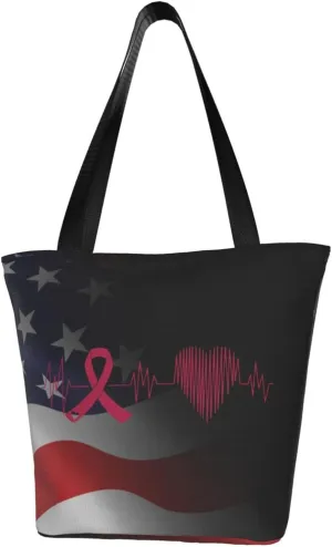 Heartbeat Burgundy Ribbon Multiple Myeloma Fashion Shoulder Bag Large Capacity For Man Or Woman