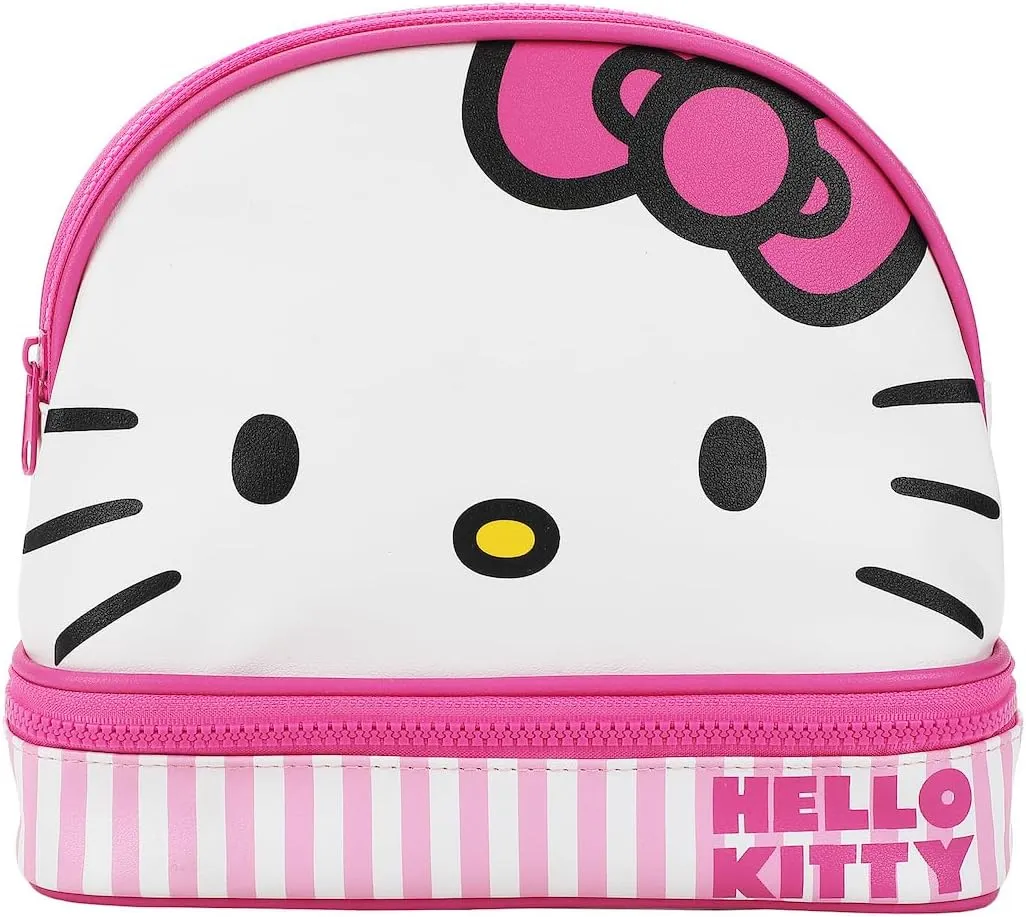 Hello Kitty Big Face Pink Zippered Dome Cosmetic Case
