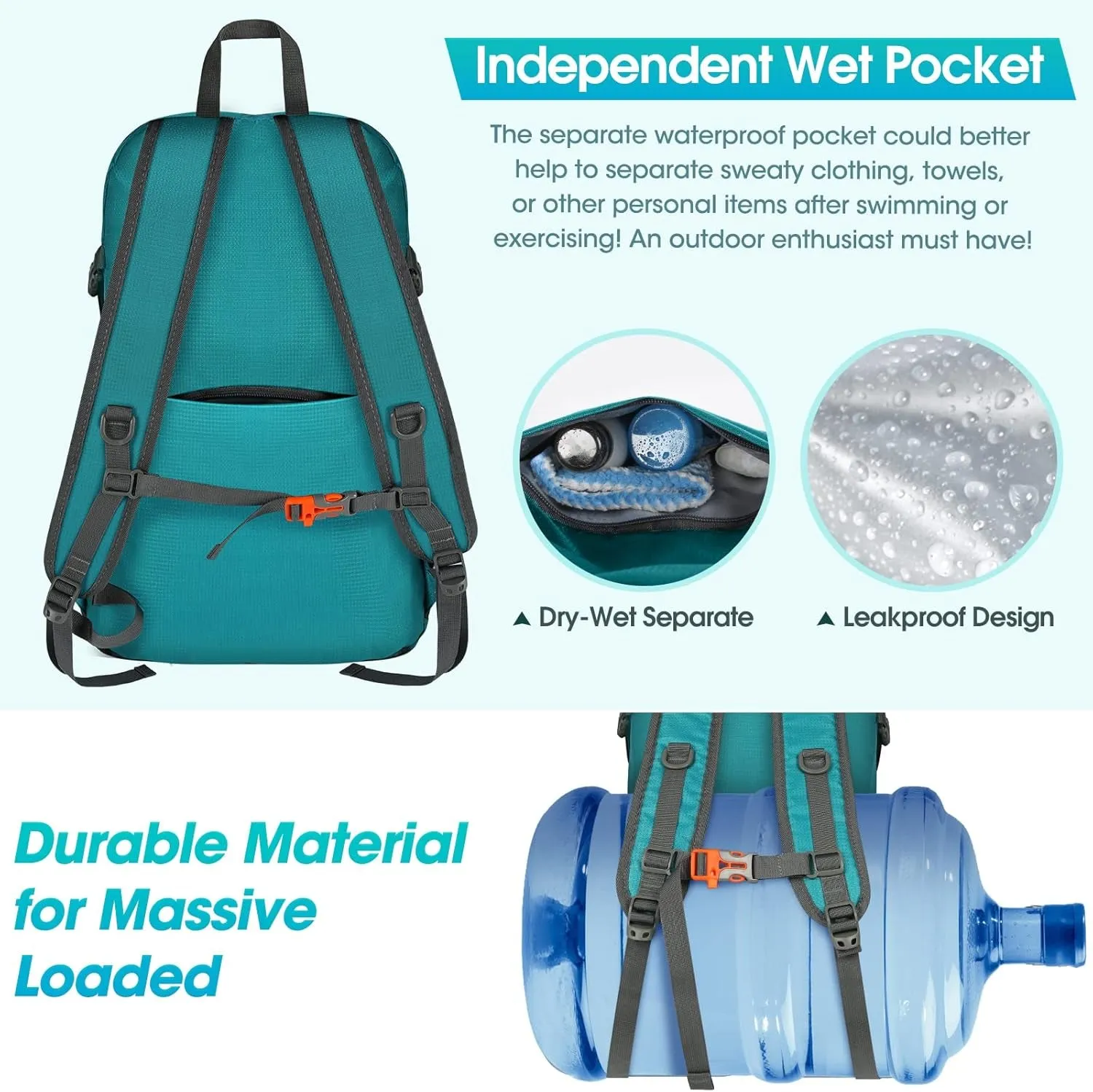 Hiking Backpack 40L Waterproof Camping Backpack Lightweight Packable Backpack for Women Men Outdoor Travel Daypack