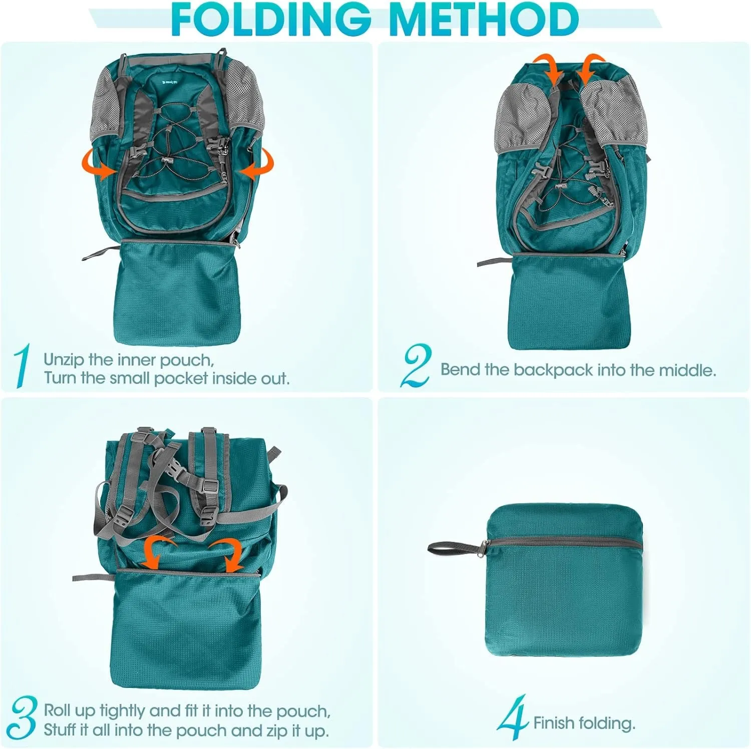 Hiking Backpack 40L Waterproof Camping Backpack Lightweight Packable Backpack for Women Men Outdoor Travel Daypack