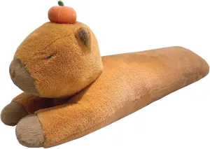 Hofun4U Capybara Plush Pillow, Capybara Stuffed Animal with Persimmon Plush, Capybara Plush Long Body Pillow (47 inch)