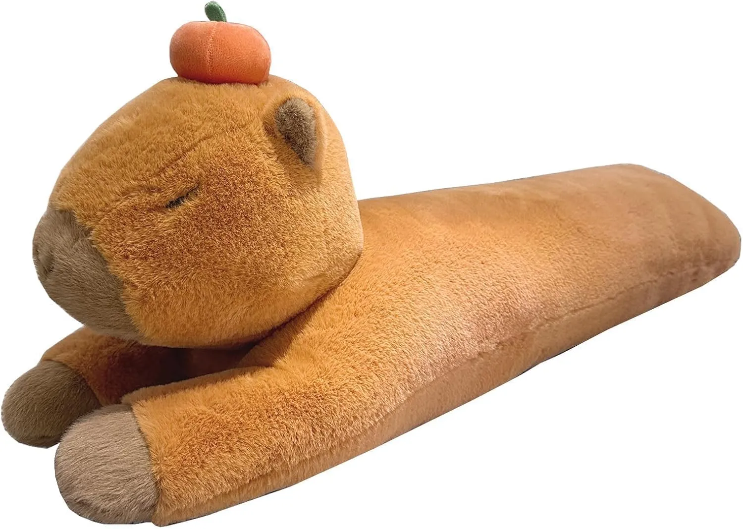 Hofun4U Capybara Plush Pillow, Capybara Stuffed Animal with Persimmon Plush, Capybara Plush Long Body Pillow (47 inch)