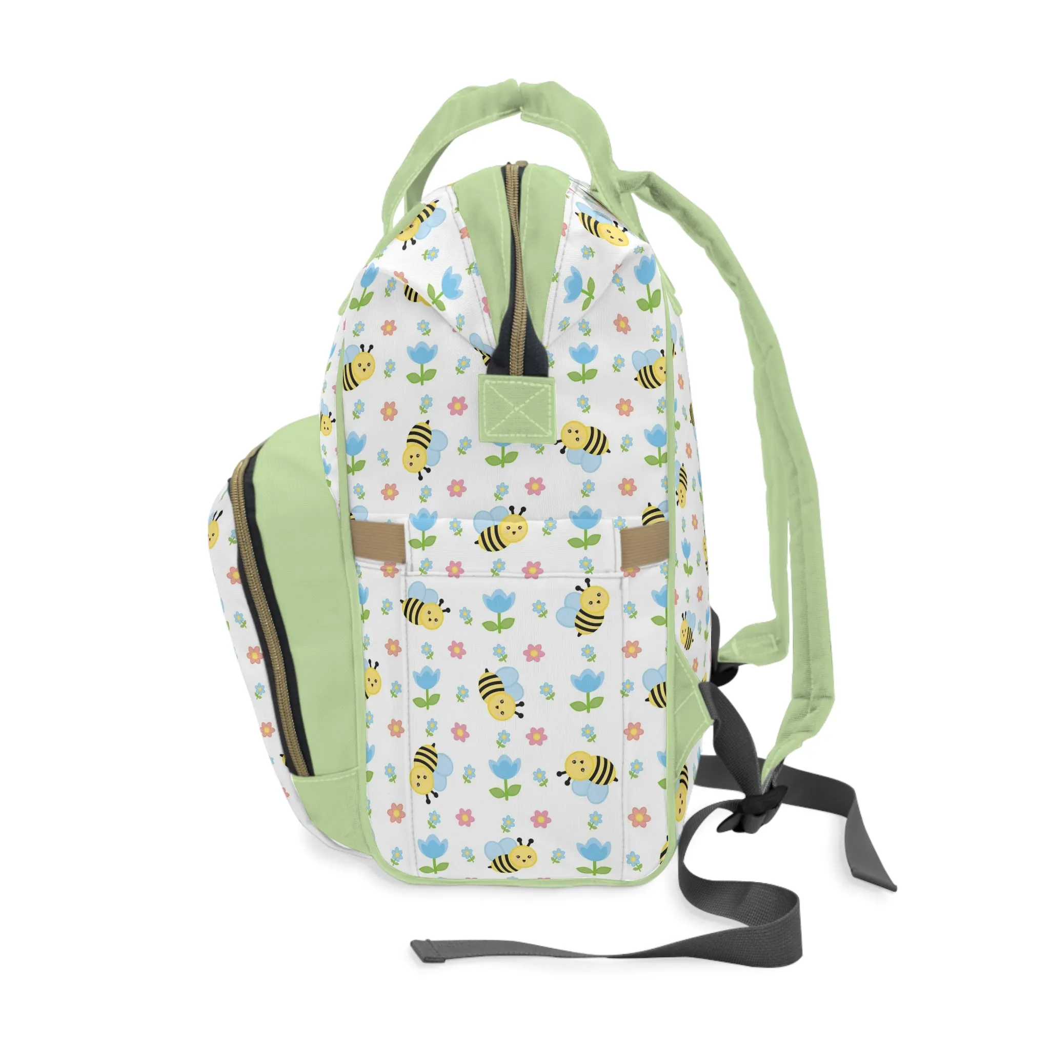 Honey Bee Diaper Backpack - Eco-Friendly & Stylish Baby Bag with Buzzing Bee Motifs, Perfect for Nature-Loving Parents