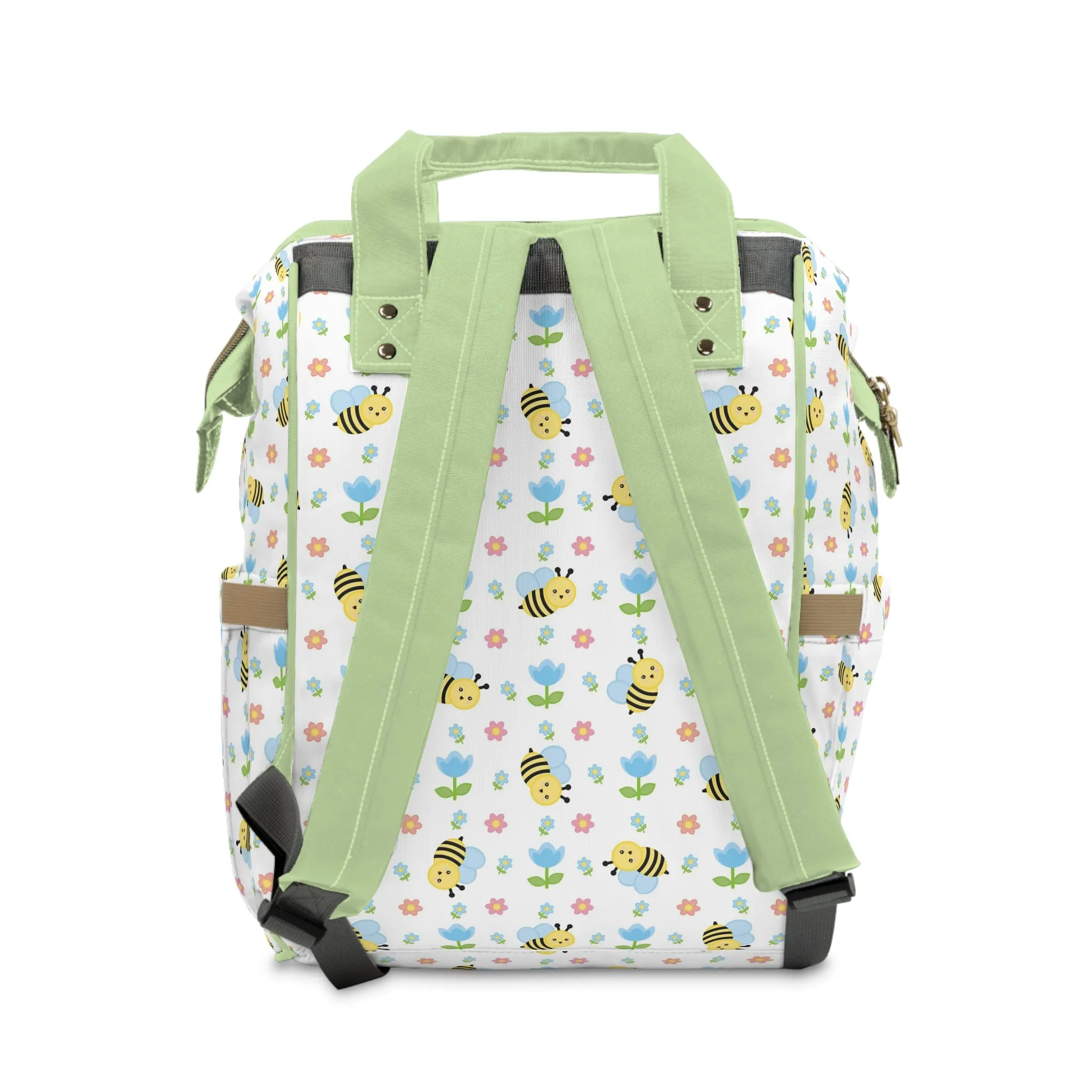 Honey Bee Diaper Backpack - Eco-Friendly & Stylish Baby Bag with Buzzing Bee Motifs, Perfect for Nature-Loving Parents