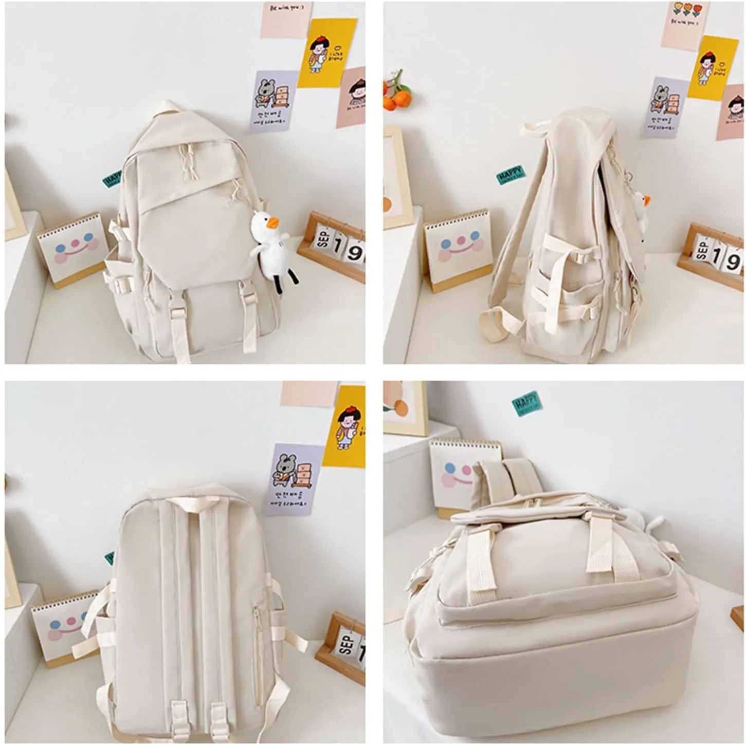 Honkai Star Rail Backpack Women Men Unisex Robin Rucksack Aventurine Firefly Bag HSR Kawaii Backpack (White-Argenti)