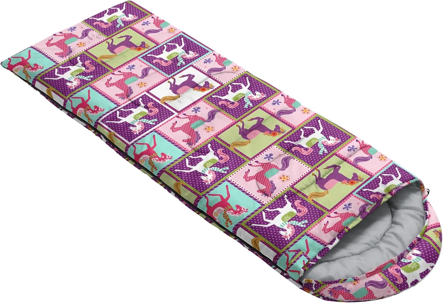 HOSIMA Mermaid Tail Kids Sleeping Bags for Camping Hiking Travel,Purple Fish Scale Backpacking Sleeping Bag Sleep Away Camp Stuff for Girls,4 Seasons Lightweight Sleeping Bags for Adults.