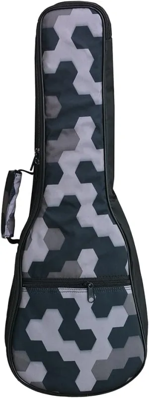 HOT SEAL 10MM Sponge Padding Waterproof Durable Colorful Conventional Ukulele Case Bag with Storage (26 Inch, Black Honeycomb)