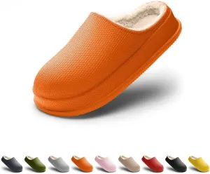 House Slippers for Women and Men, Cozy Soft Comfy Fuzzy Slip-on House Shoes Indoor/Outdoor Warm Winter Slippers with Plush Fleece Lining, Waterproof & Easy to Clean