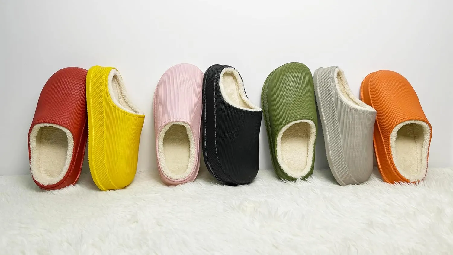 House Slippers for Women and Men, Cozy Soft Comfy Fuzzy Slip-on House Shoes Indoor/Outdoor Warm Winter Slippers with Plush Fleece Lining, Waterproof & Easy to Clean