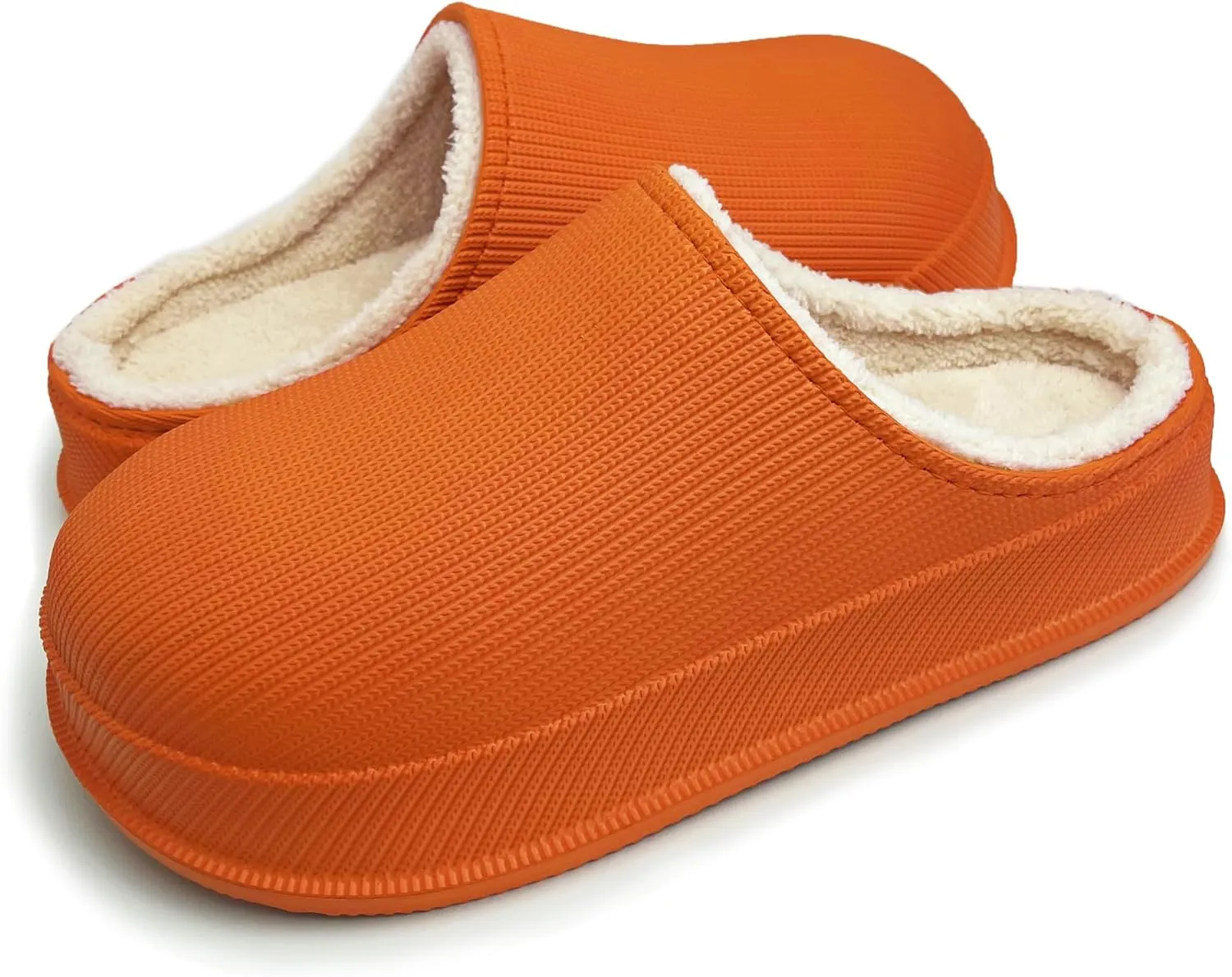 House Slippers for Women and Men, Cozy Soft Comfy Fuzzy Slip-on House Shoes Indoor/Outdoor Warm Winter Slippers with Plush Fleece Lining, Waterproof & Easy to Clean