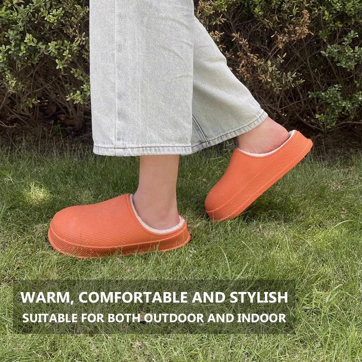 House Slippers for Women and Men, Cozy Soft Comfy Fuzzy Slip-on House Shoes Indoor/Outdoor Warm Winter Slippers with Plush Fleece Lining, Waterproof & Easy to Clean
