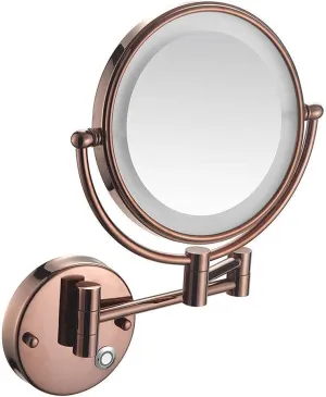 Household Bathroom Mirror, Wall-Mounted Makeup Mirror Expansion Bilder Bathroom Shaving Cosmetic Mirror Touch Switch Wall Mirror(214m)