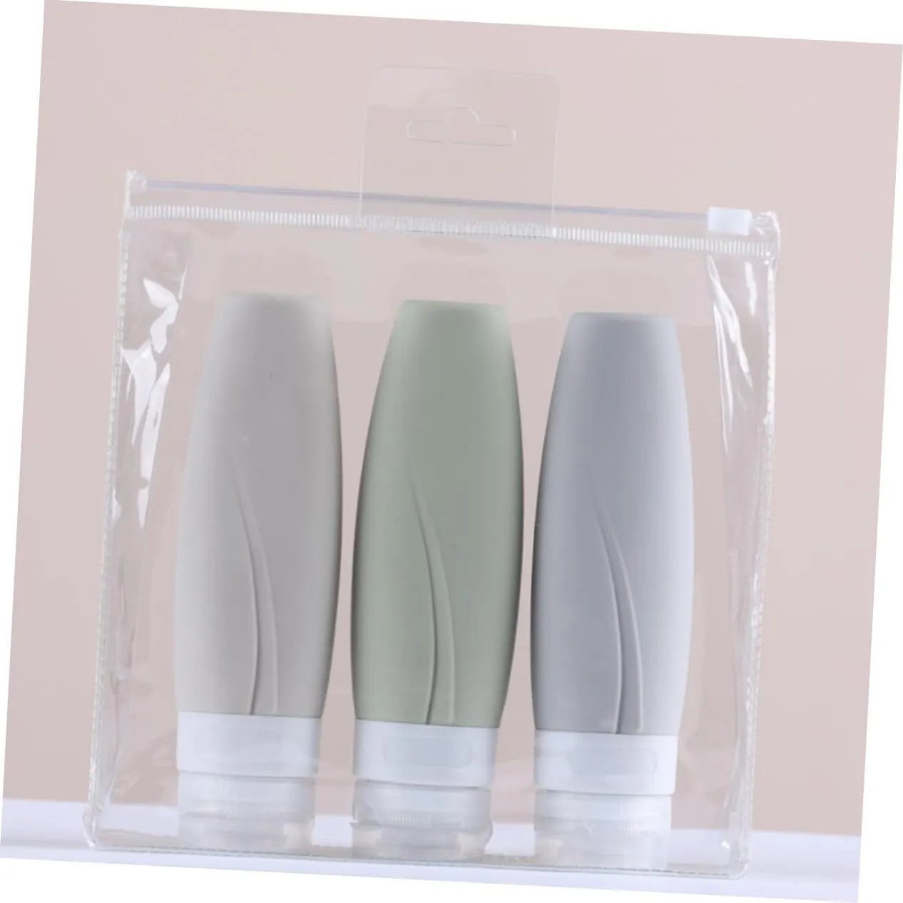 Housoutil 2sets 90ml Silicone Bottles Easy-Cap Empty Subpackaging for Lotion Portable and Reusable 3pcs*2