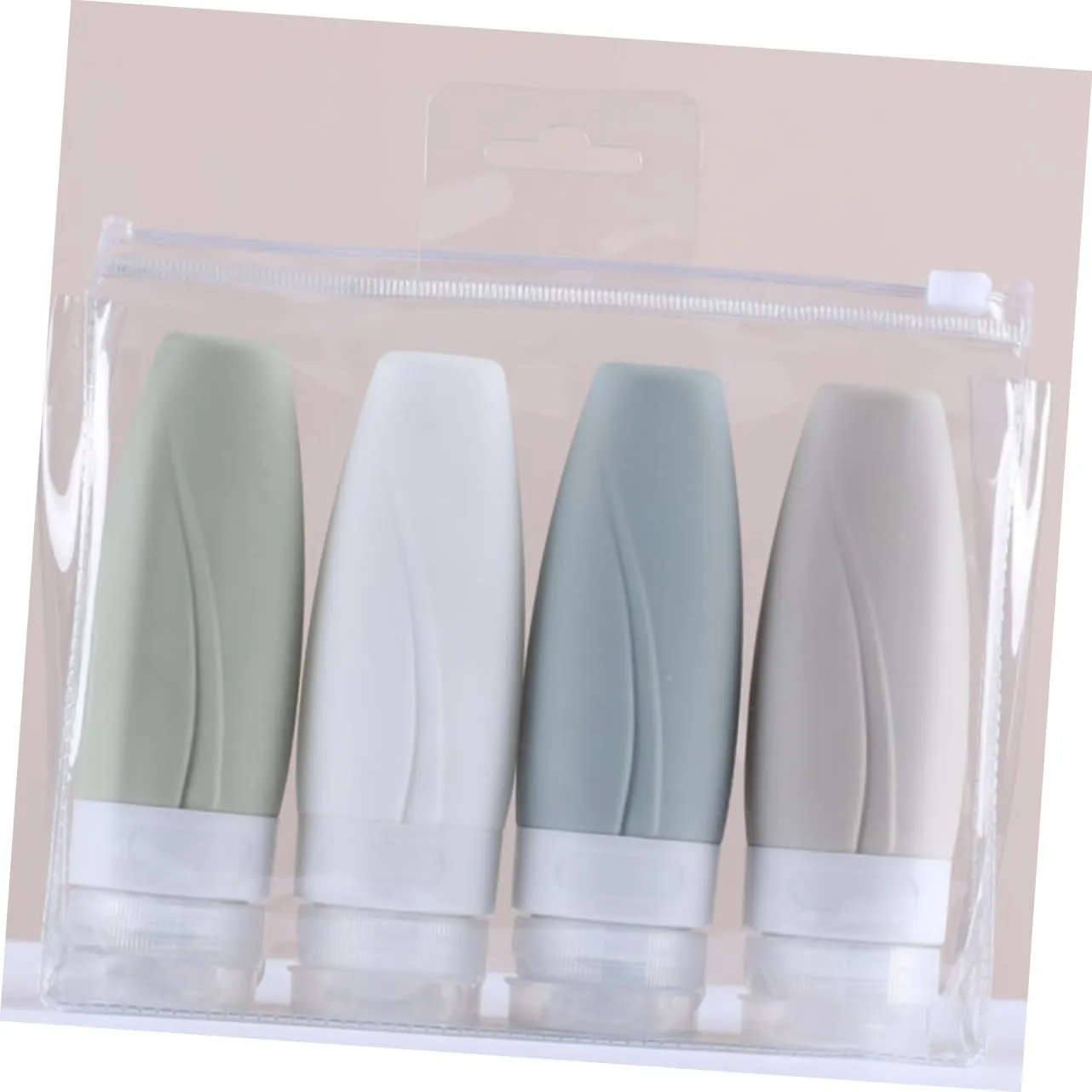 Housoutil 2sets 90ml Silicone Bottles Easy-Cap Empty Subpackaging for Lotion Portable and Reusable 3pcs*2