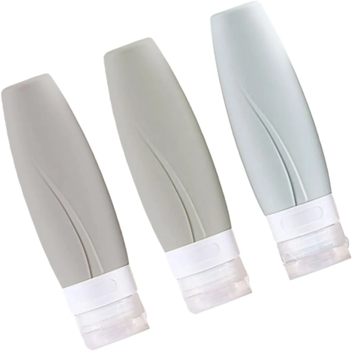 Housoutil 2sets 90ml Silicone Bottles Easy-Cap Empty Subpackaging for Lotion Portable and Reusable 3pcs*2