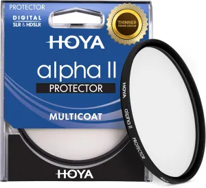 Hoya Alpha II MC Camera Lens Protector, 77mm Filter — Ideal for Beginners, Improved Glass, 93.7% Light Transmission, Thinner Frame, 6-Layer Hoya Multi-Coating for Enhanced Protection and Clarity