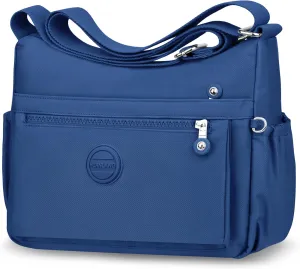 HUANLANG Nylon Crossbody Bags for Women Large Lightweight Travel Purse Women's Pocketbooks Multi Pocket Shoulder Bag