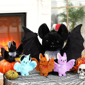 HyDren 5 Pcs Halloween Bat Stuffed Animals Include Halloween Plush Bat 15.75 Inch Large Plush Bat Mother and 4 Pcs 5.9 Inch Small Bat Babies Soft Plush Bat for Halloween Party Decoration Gift