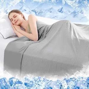 HYLEORY Cooling Blankets for Hot Sleepers, Cool Summer Blanket Keep Body Cool for Night Sweats Double Sided Lightweight Breathable Blanket for Bed Couch Sofa, Queen (90"x90"), Grey