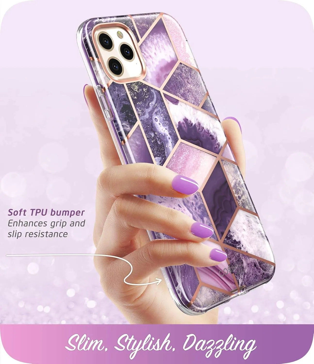 i-Blason Cosmo Series Case for iPhone 11 Pro 5.8 inch, Slim Full-Body Stylish Protective Case with Built-in Screen Protector (Purple)