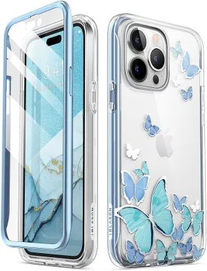 i-Blason Cosmo Series for iPhone 14 Pro Max Case 6.7 inch (2022), Slim Full-Body Stylish Protective Case with Built-in Screen Protector (Bluefly)