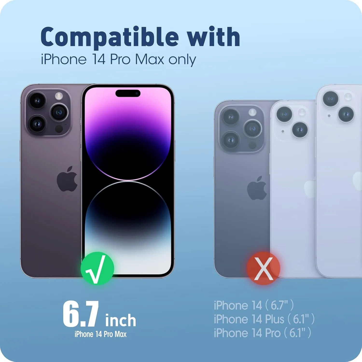 i-Blason Cosmo Series for iPhone 14 Pro Max Case 6.7 inch (2022), Slim Full-Body Stylish Protective Case with Built-in Screen Protector (Bluefly)