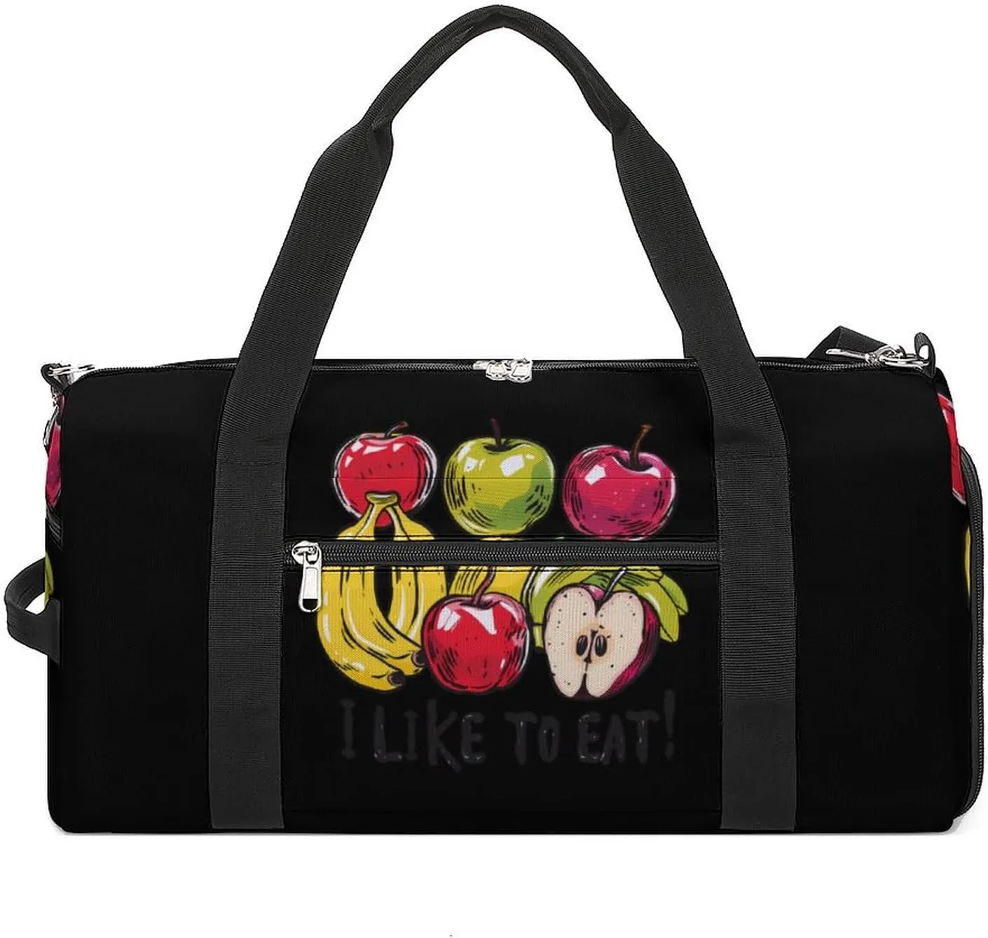 I Like To Eat Apples And Bananas Gym Bag for Men Women Lightweight Duffel Bag Sports Workout Bag for Travel Yoga