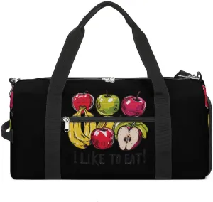 I Like To Eat Apples And Bananas Gym Bag for Men Women Lightweight Duffel Bag Sports Workout Bag for Travel Yoga