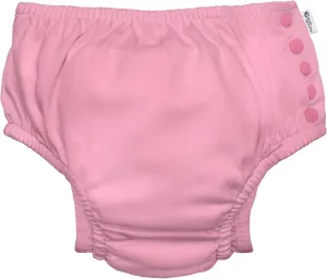 i play. by green sprouts Reusable, Eco Snap Swim Diaper with Gussets, UPF 50, Light Pink, Patented Design, STANDARD 100 by OEKO-TEX Certified 3T