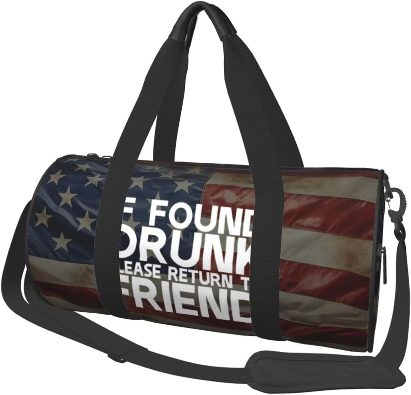 If Found Drunk Please Return To Friend Duffel Bag Gym Bag Travel Sports Tote Large Foldable Beach Swim Yoga5