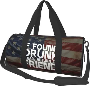 If Found Drunk Please Return To Friend Duffel Bag Gym Bag Travel Sports Tote Large Foldable Beach Swim Yoga5