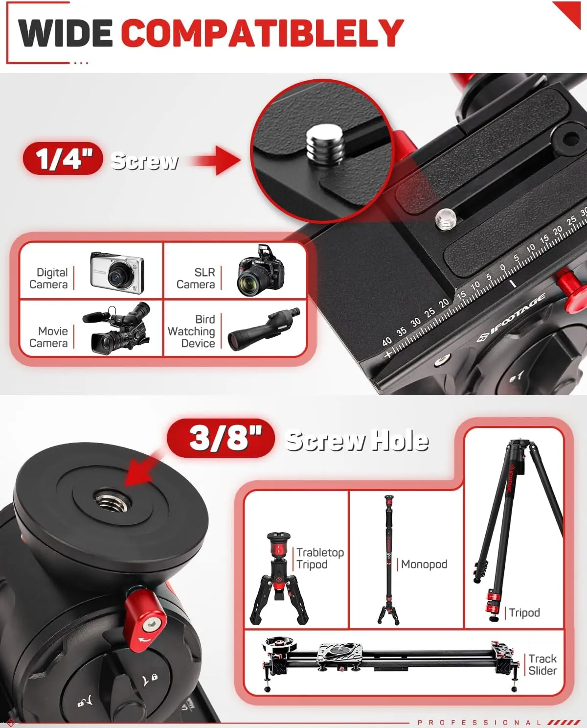 IFOOTAGE 71" Aluminum Monopod Kit, Cobra 3 A180F   Komodo K5, Professional Video Set With Head for DSLR Cameras, Portable Travel Monopod Compatible With Sony Canon Nikon