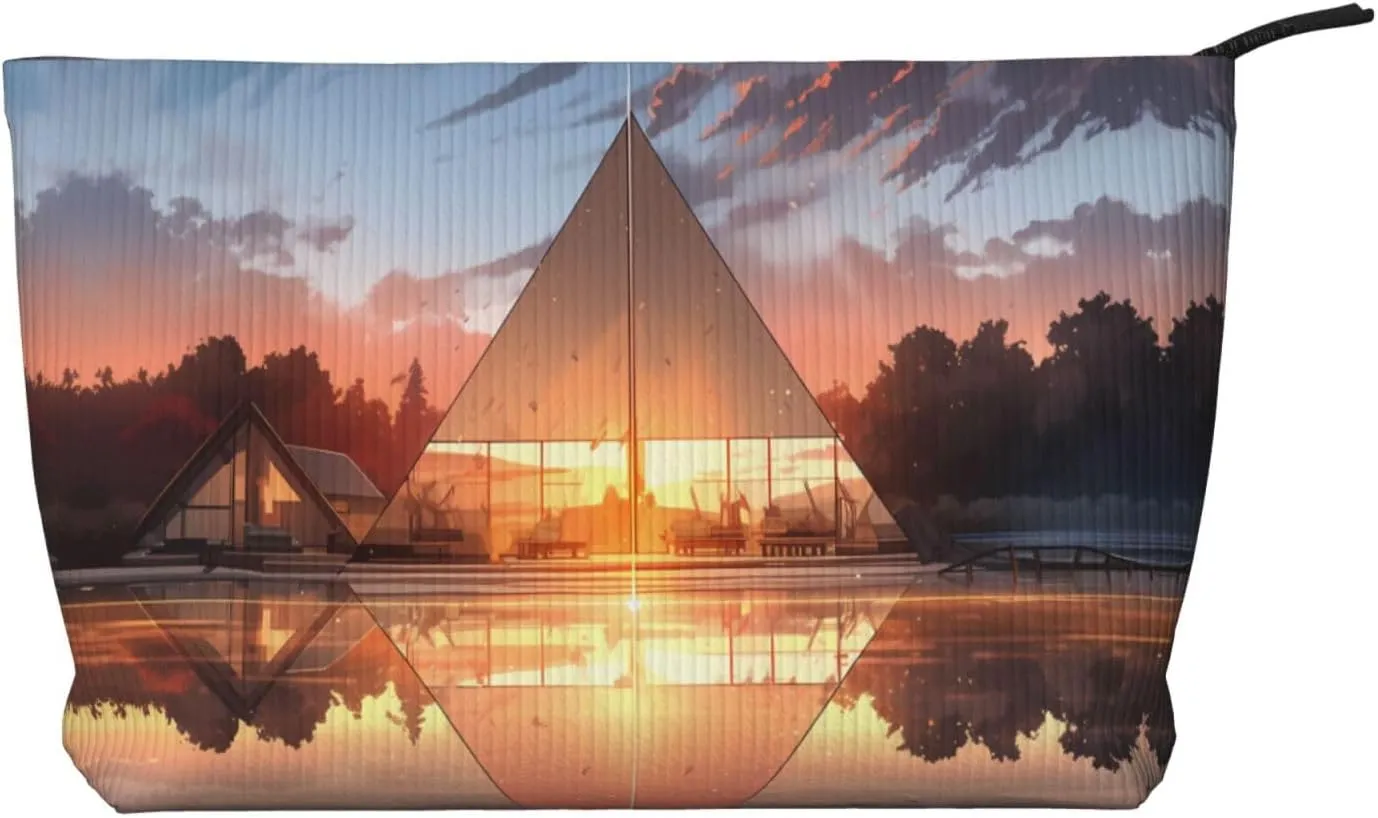 illuminated tent Corduroy cosmetic bag - travel storage bag, can hold lipstick, powder and other cosmetics