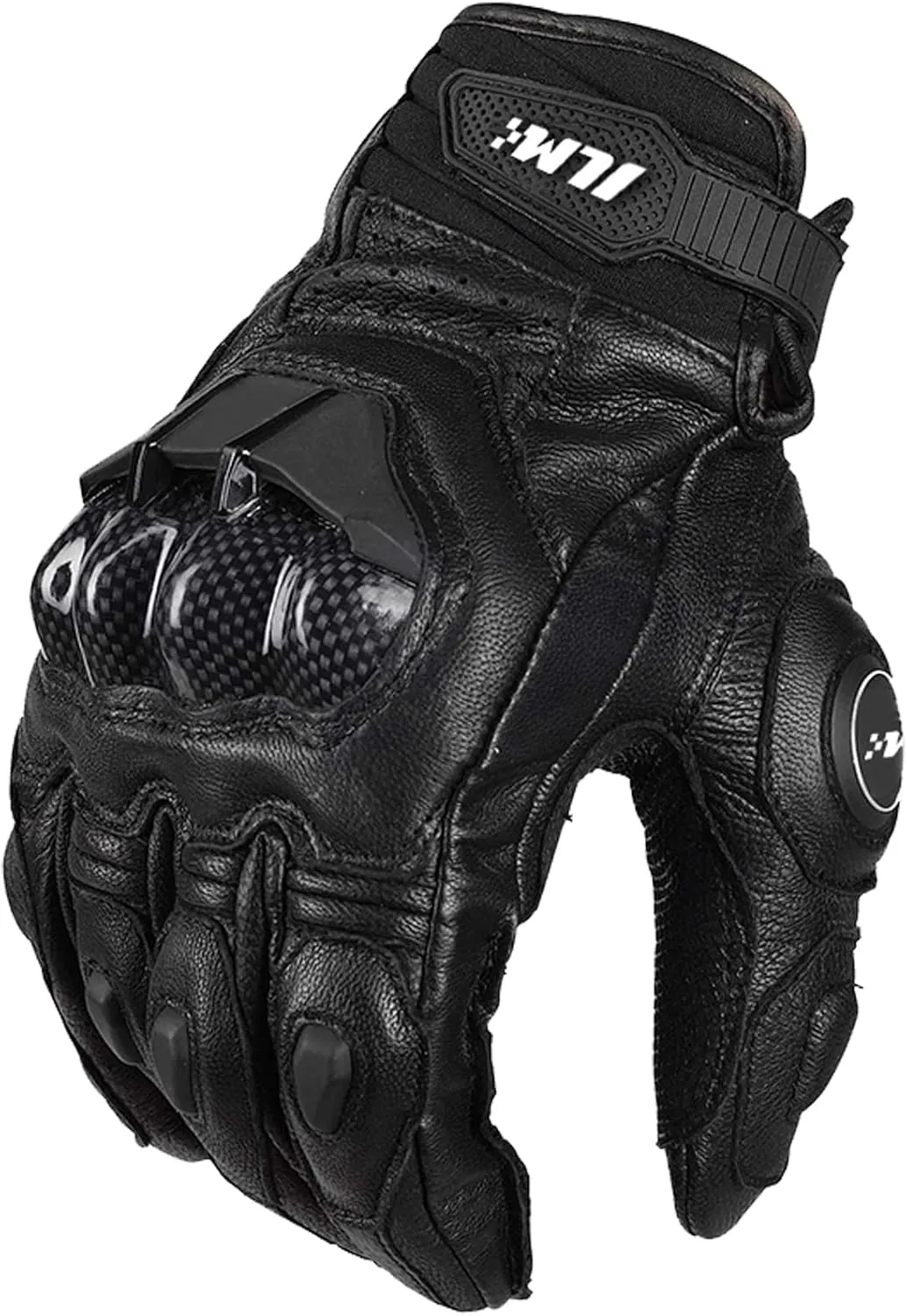 ILM Air Flow Leather Motorcycle Gloves Touchscreen for Men and Women Model-GRC01 (M, Black)