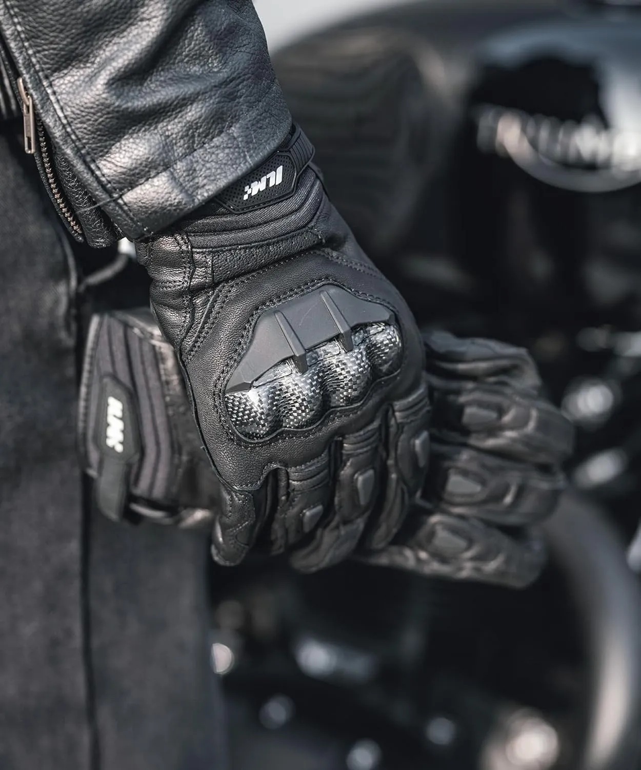 ILM Air Flow Leather Motorcycle Gloves Touchscreen for Men and Women Model-GRC01 (M, Black)