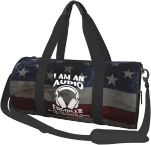 I'M A Sound Engineer To Save Time Duffel Bag Gym Bag Travel Sports Tote Large Foldable Beach Swim Yoga0