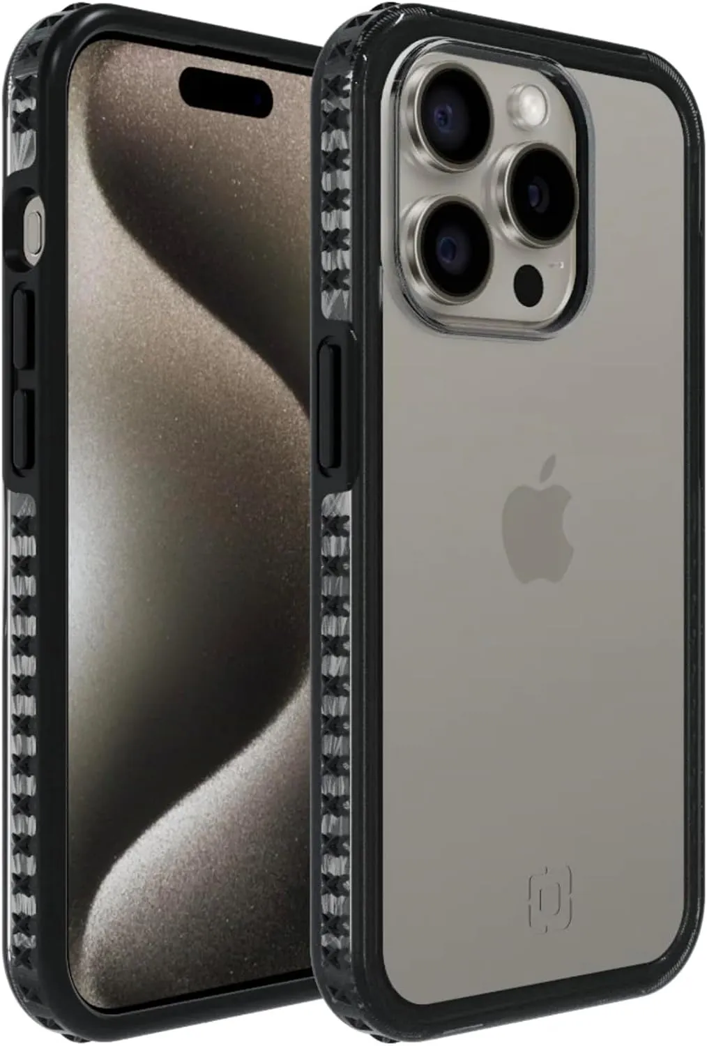 Incipio Grip Phone Case for iPhone 15 Pro - Apple iPhone Case with 14ft Drop Protection   Multi-Directional X-Grips to Prevent Slippage - 5G   MagSafe Compatible (Black/Clear)