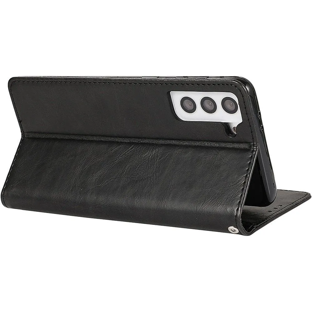 Indy Series Genuine Leather Wallet Case for Samsung Galaxy S23  with Kickstand and Card Slots