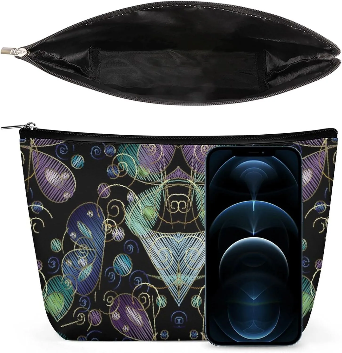 Insects Makeup Bag for Women Wide-Open Cosmetic Bag Travel Cosmetic Tote Bag Butterflies Toiletry Bag for Toiletry Bag Toiletries Accessories