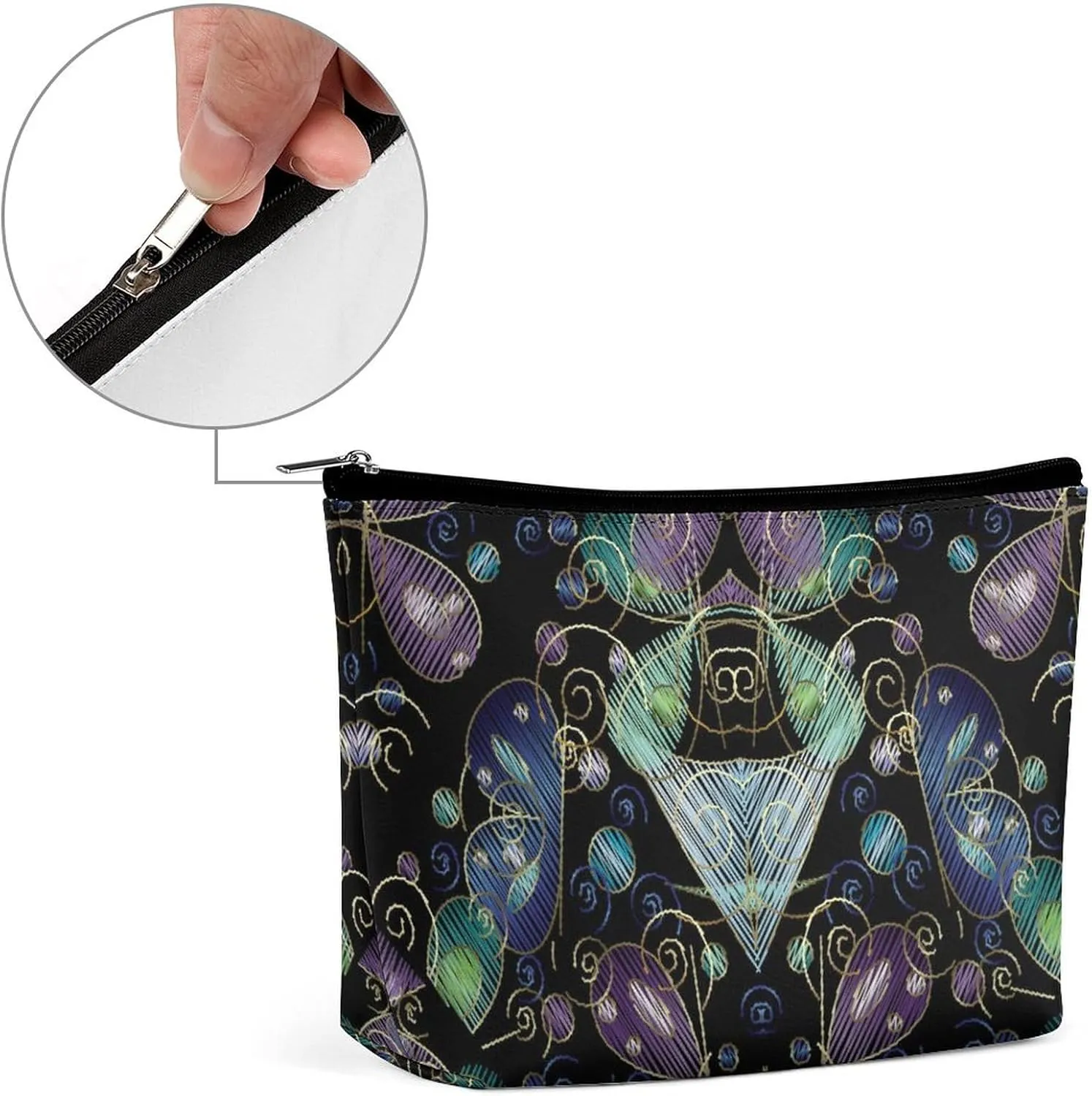 Insects Makeup Bag for Women Wide-Open Cosmetic Bag Travel Cosmetic Tote Bag Butterflies Toiletry Bag for Toiletry Bag Toiletries Accessories