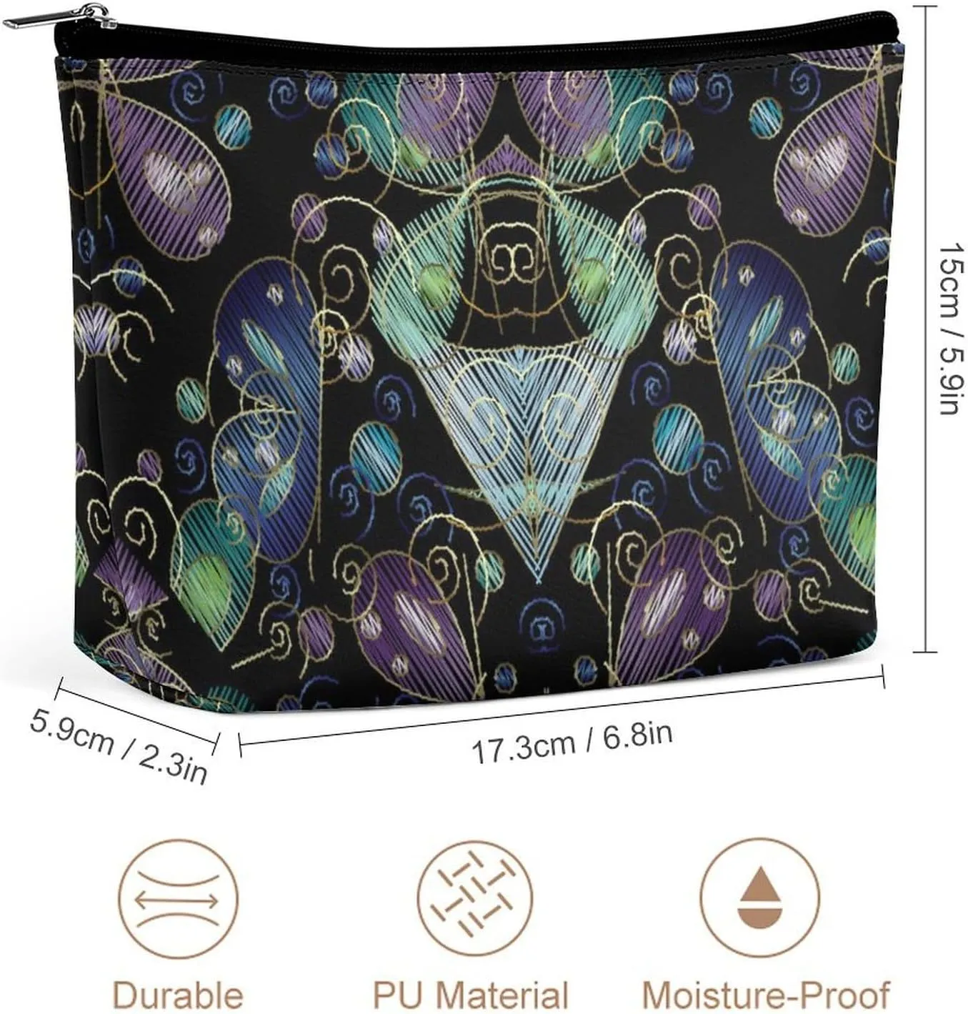 Insects Makeup Bag for Women Wide-Open Cosmetic Bag Travel Cosmetic Tote Bag Butterflies Toiletry Bag for Toiletry Bag Toiletries Accessories