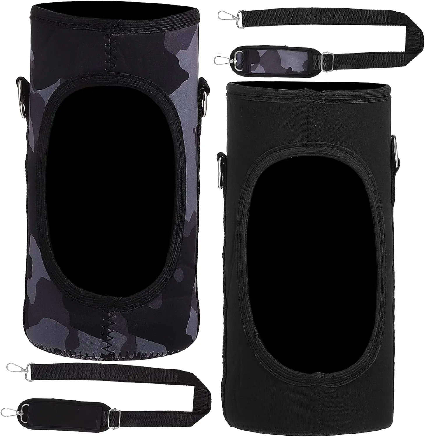 Insulated Kettle Cover 2 Water Bottle Holder Bags Shoulder Straps Large Volume for Gym Camping and Sports