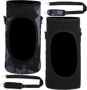 Insulated Kettle Cover 2 Water Bottle Holder Bags Shoulder Straps Large Volume for Gym Camping and Sports