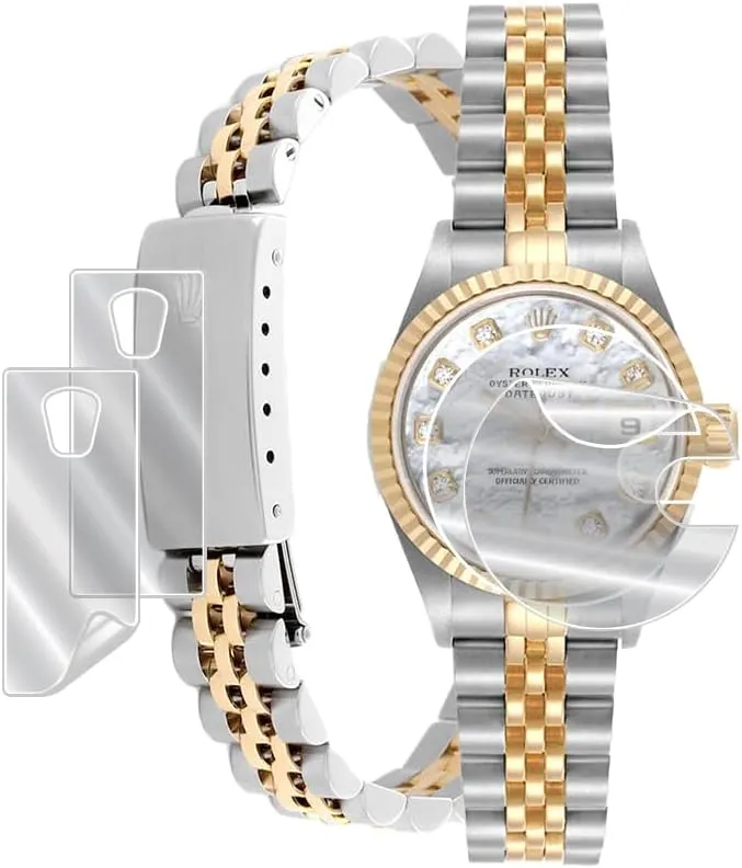 IPG for Rolex Lady - Datejust Oyster Gold Watch Hydrogel Screen Protector (2 Units)   Clasp Protector (2 Units) Invisible HD Clear Film Anti Scratch Guard-Smooth for LadyOysterGold