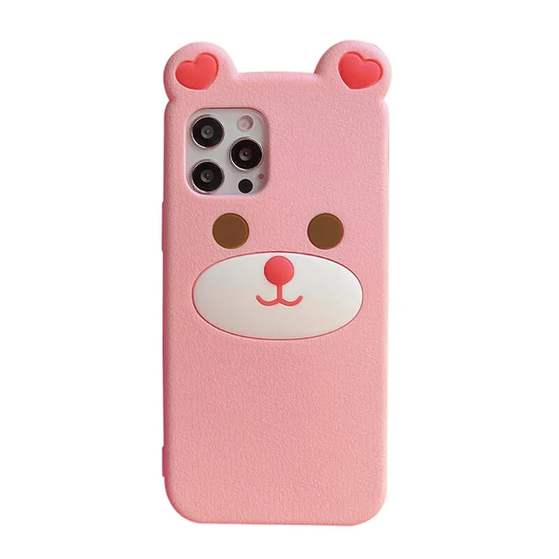 iPhone 13Pro Q Uncle Brown Bear Silicone Phone Case