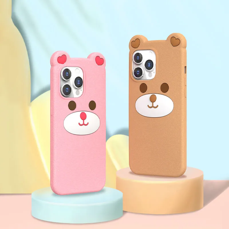 iPhone 13Pro Q Uncle Brown Bear Silicone Phone Case