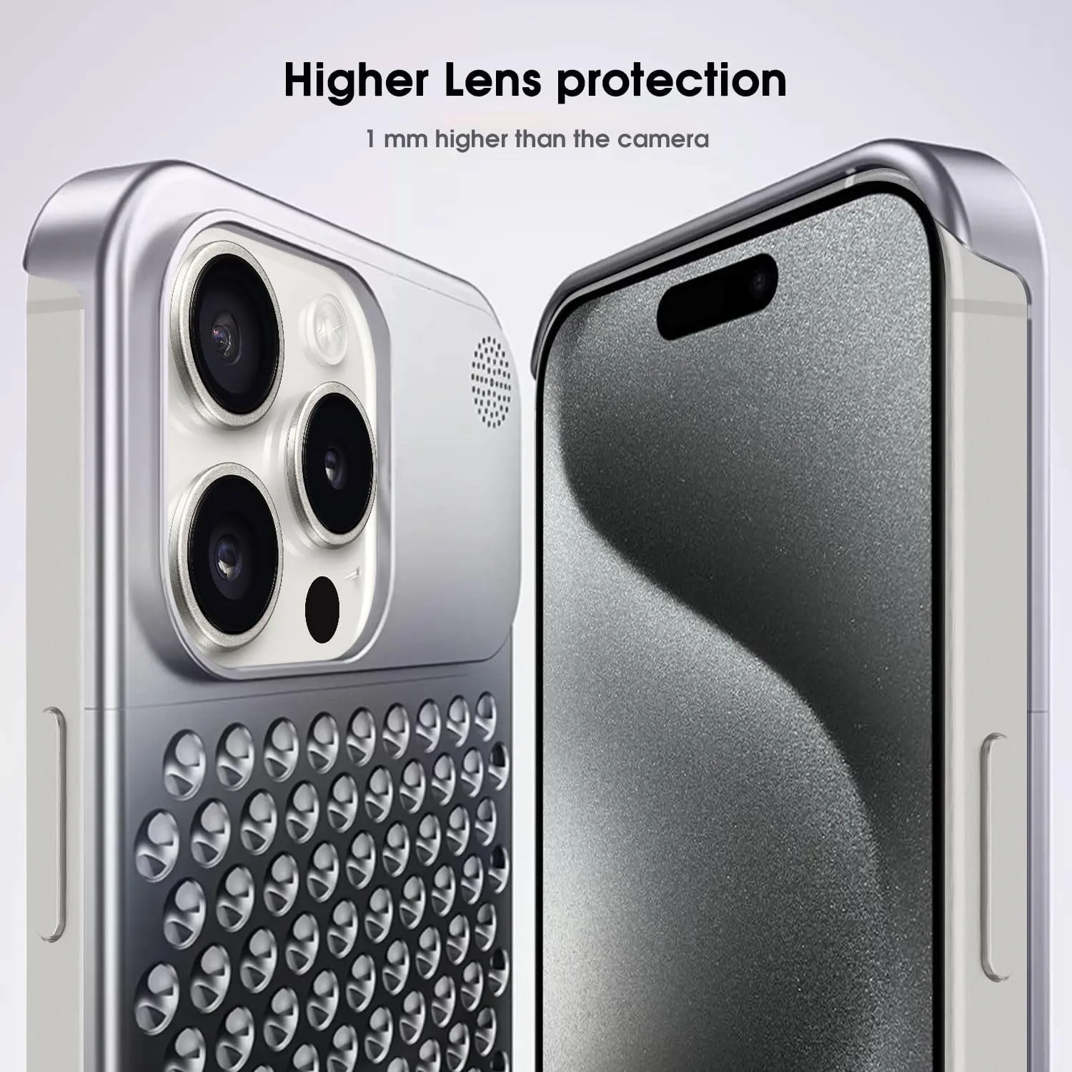 iPhone 15 Pro Super Slim AeroFLex Metal Frame Less Case with Magsafe - Grey / Silver